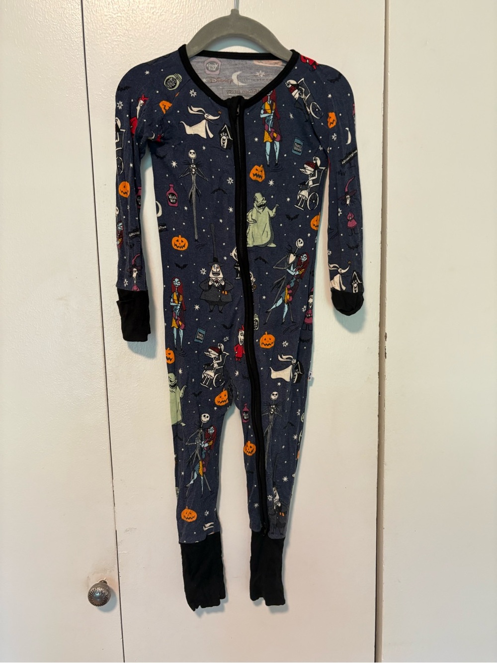 Little Sleepies Nightmare Before Christmas Bamboo Zippy Pajamas 12-18 Months